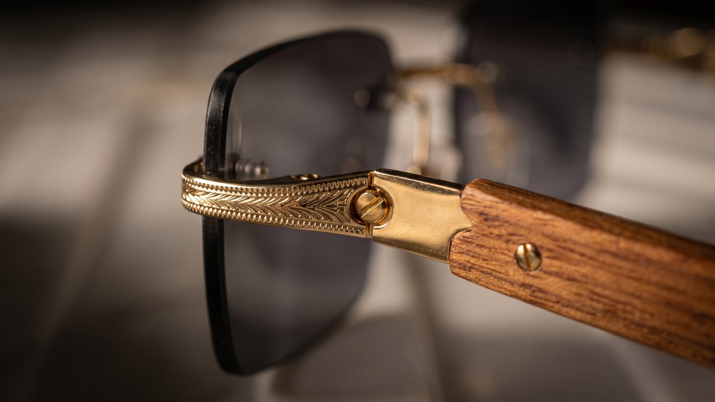 Gold Rimless Sunglasses