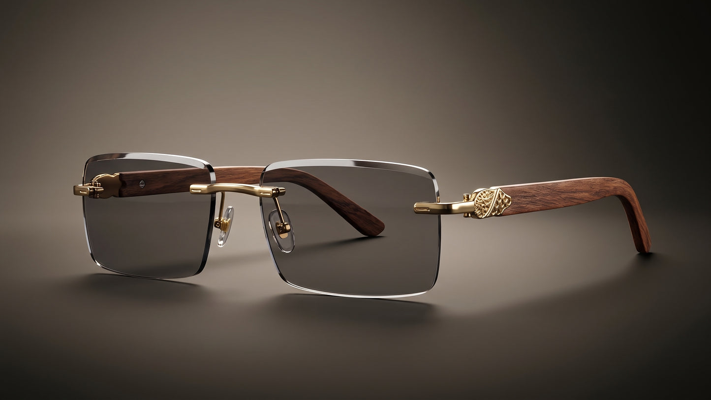 Gold Rimless Sunglasses