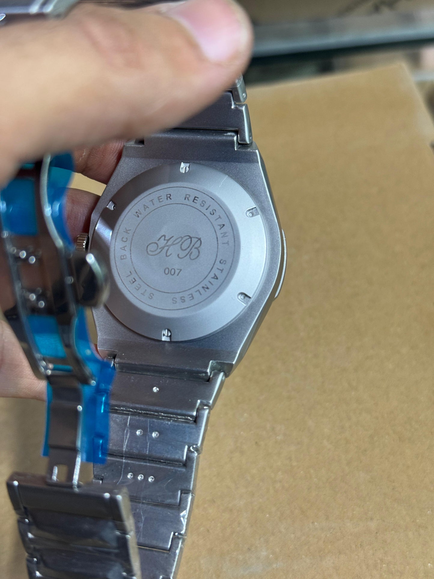 Luxury Chronograph Skeleton Dial Men’s Watch – Silver & Blue