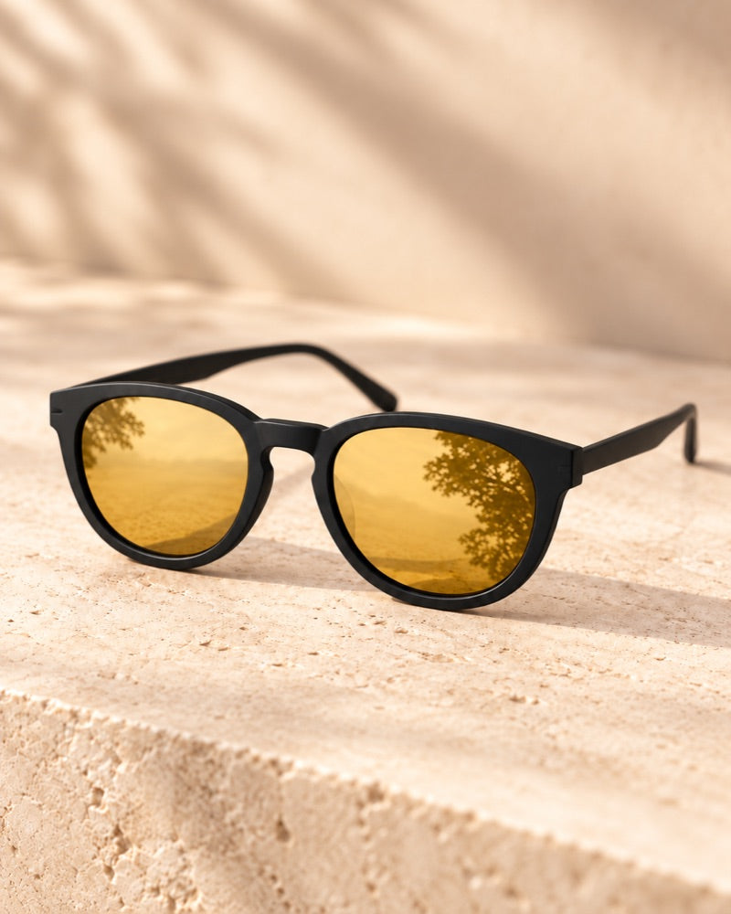 HUNA Yellow-Amber contrast lens mounted on frame